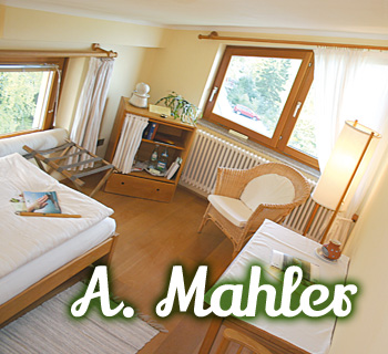 Einbettzimmer Alma Mahler unter dem Mansardendach