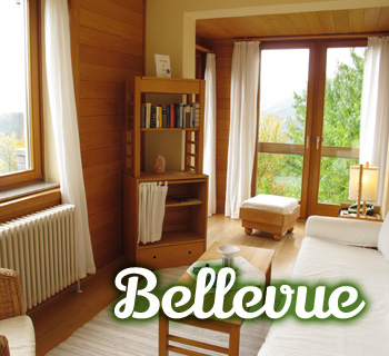 Suite Bellevue mit Himmelbett und Blick in die Bergwelt